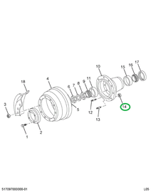 1695032C1 NUT,WHL STUD LT