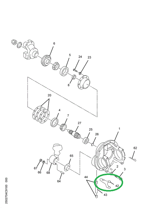 1695341C91 Yoke, Shift Axle