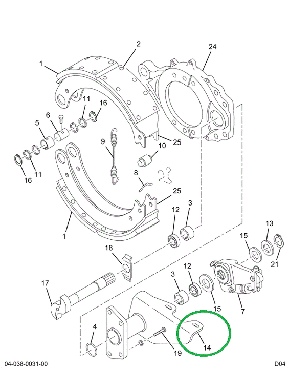 1695494C91 Bracket, Brake Camshaft And Ch