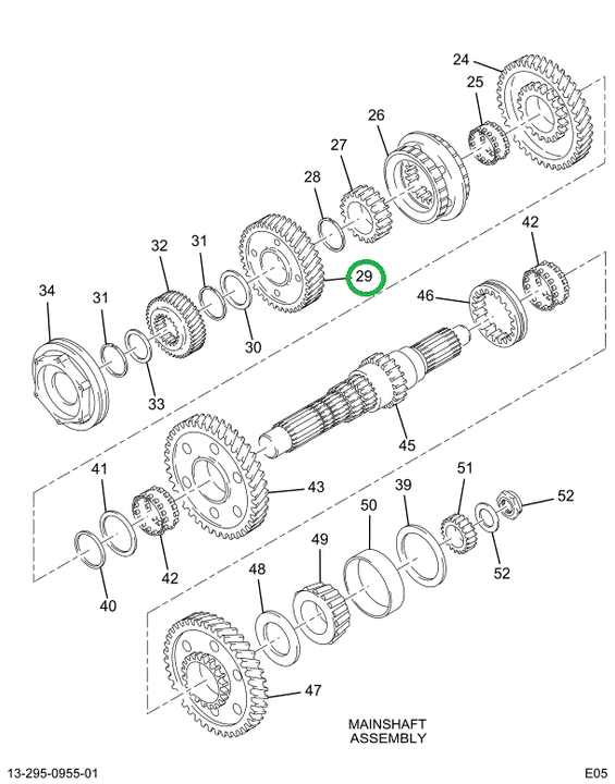 1695732C1 GEAR,MASHFT 3RD SPEED 35T