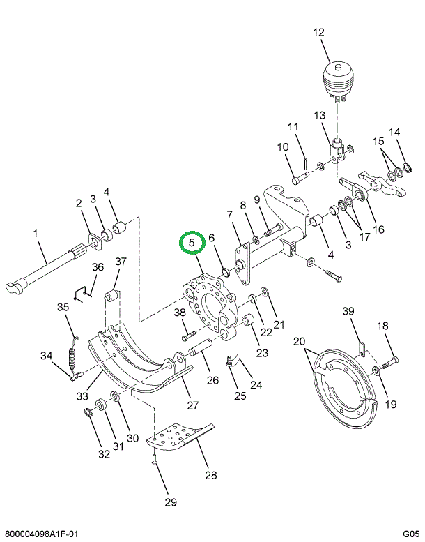 1697287C91 Spider, Brake With Bushing And