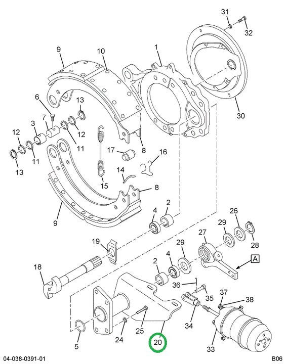 1697290C91 Bracket, Brake Camshaft And Ch