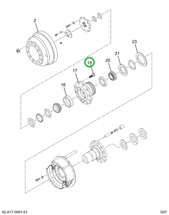 1697851C1 Stud, Wheel Mounting, Lh Threa