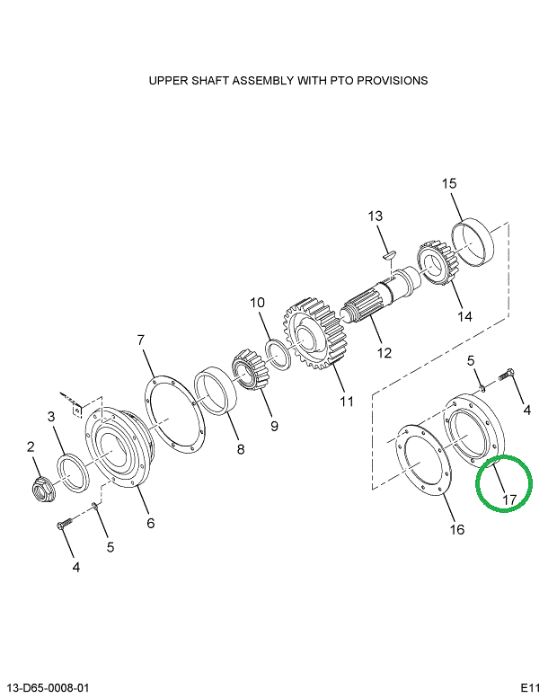 1698010C1 Cover, Top Rear With Power Tak