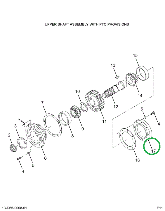 1698010C1 Cover, Top Rear With Power Tak