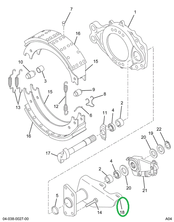 1698120C91 Bracket, Camshaft, Brake, Rr C