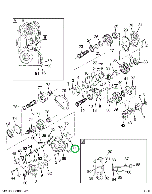1698139C1 Shaft, Shift Yoke Transfer Cas