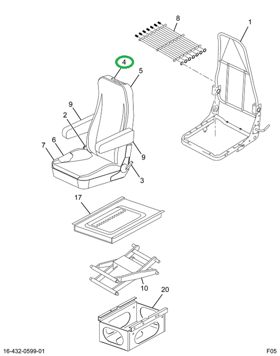 1698425C1 PAD SEAT BACK CUSH HI