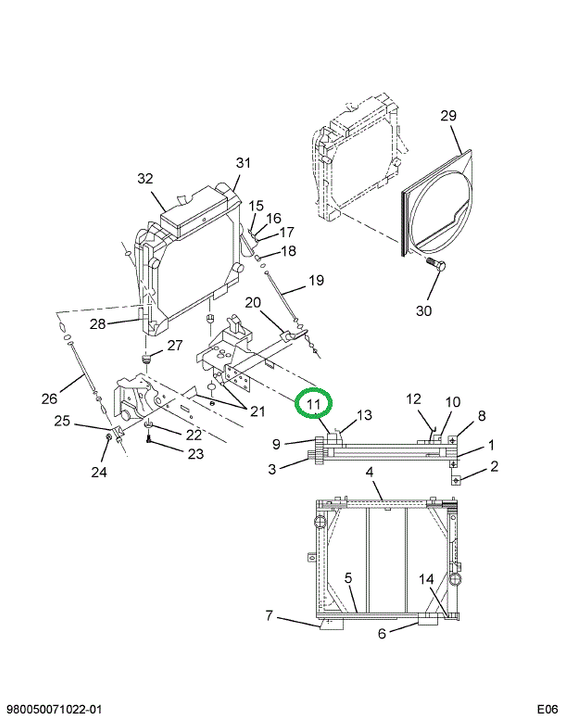 1699191C1 Bracket, Right Oil Cooler Radi