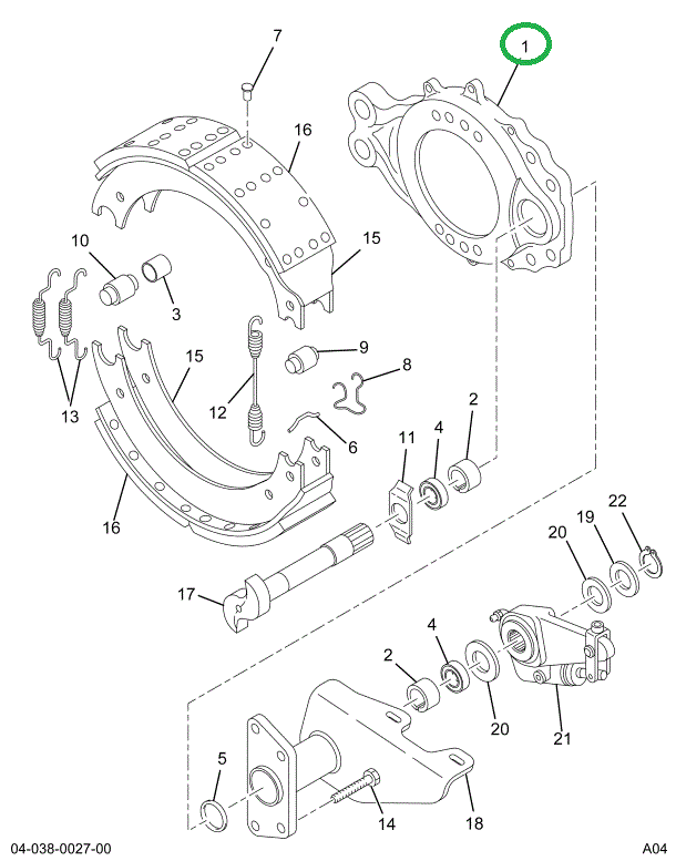 1699353C91 Spider, Brake With Bushing And