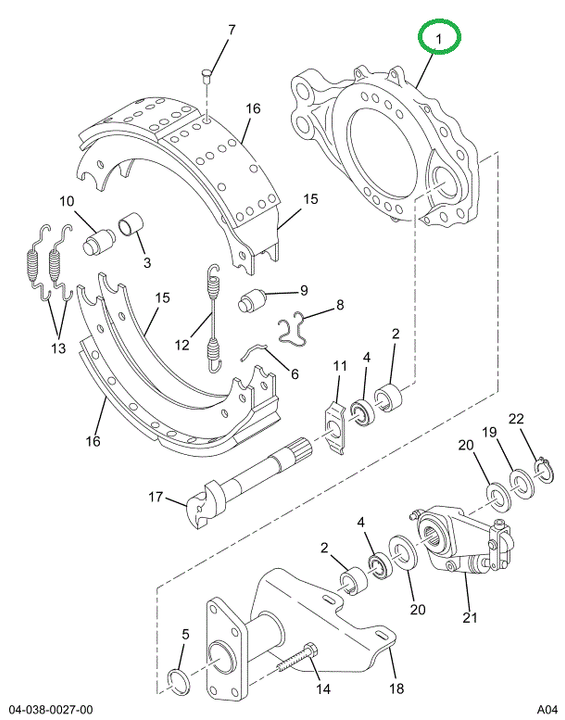 1699353C91 Spider, Brake With Bushing And