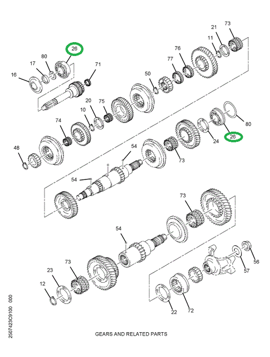 1699550C91 BEARING-ROLLER ASM DR GR FRT