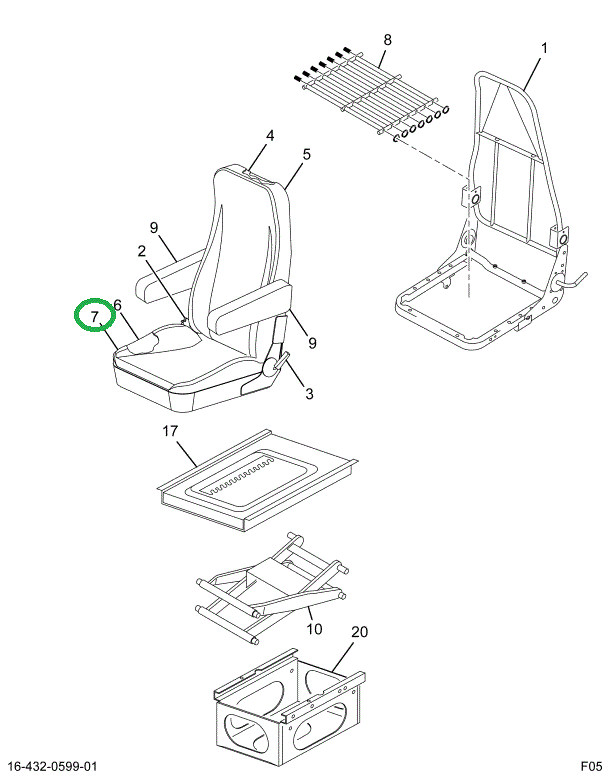 1699629C1 COVER SEAT CUSH BRWN VN