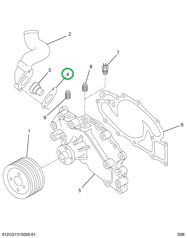 1804032C3 GASKET WATER PUMP MTG