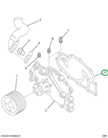 1804136C3 GASKET WATER PUMP MTG