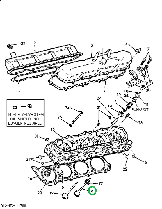 1811191C3 Valve, Exhaust, Engine