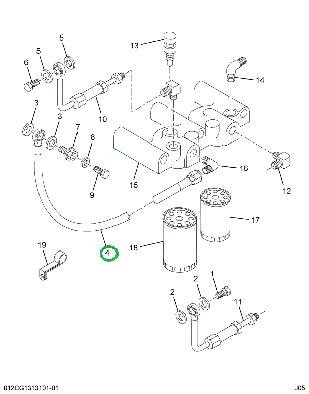 1813971C1 HOSE, FILTER TO INJECTION PUMP