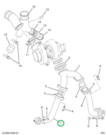 1816124C1 TUBE  EXHAUST L.H.