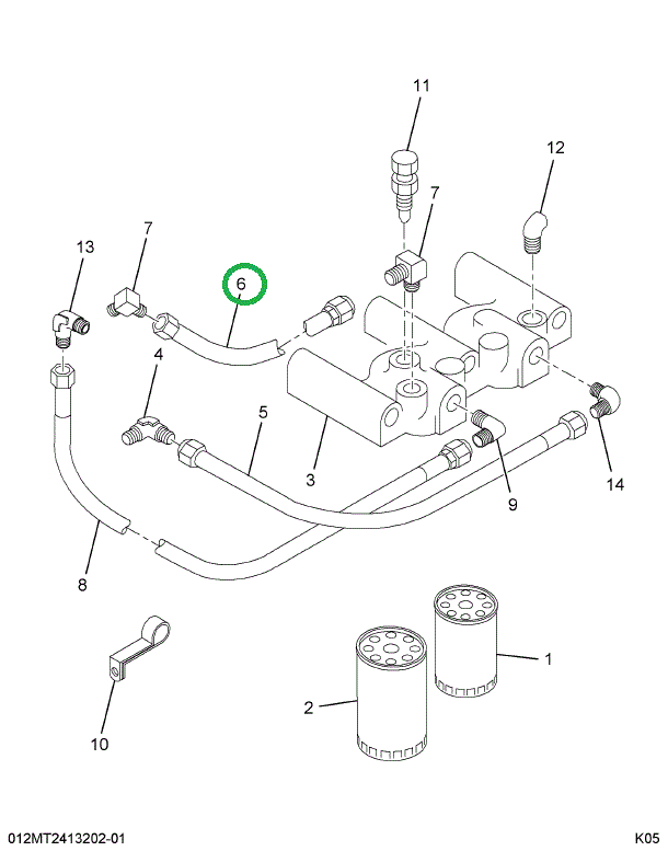 1819594C91 TUBE FUEL FILTER CENTER