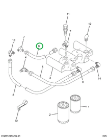 1819594C91 TUBE FUEL FILTER CENTER