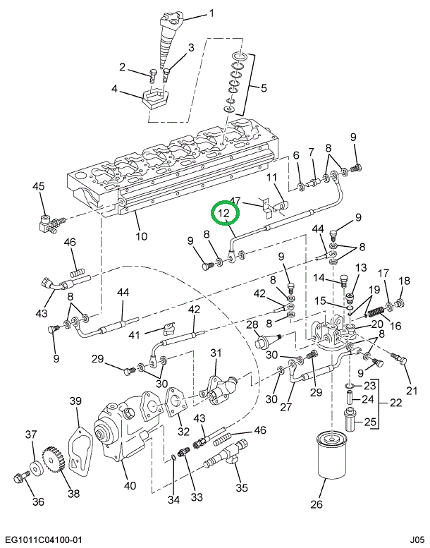 1824717C2 TUBE ASSY. RETURN LINE