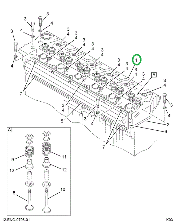1830346C95 Cylinder Head, W/ Valves