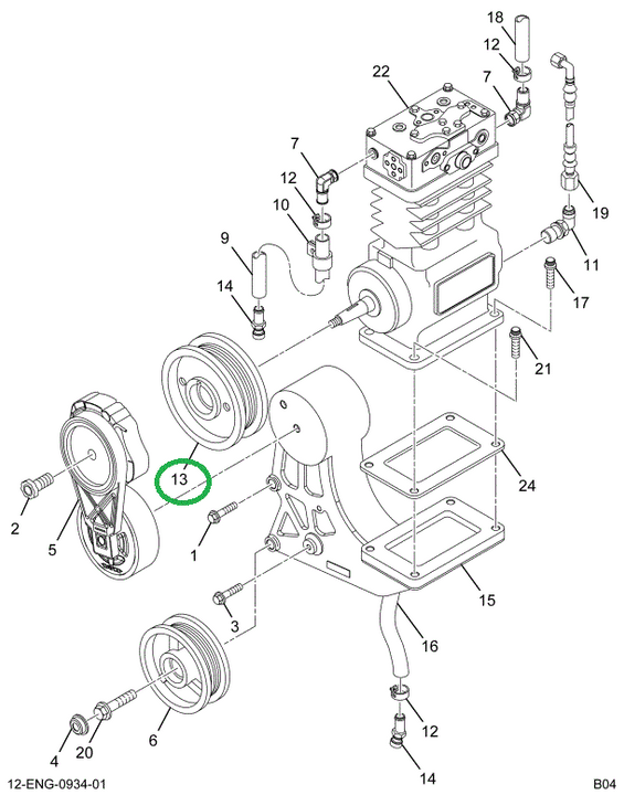 1834678C1 PULLEY AIR COMPRESSOR