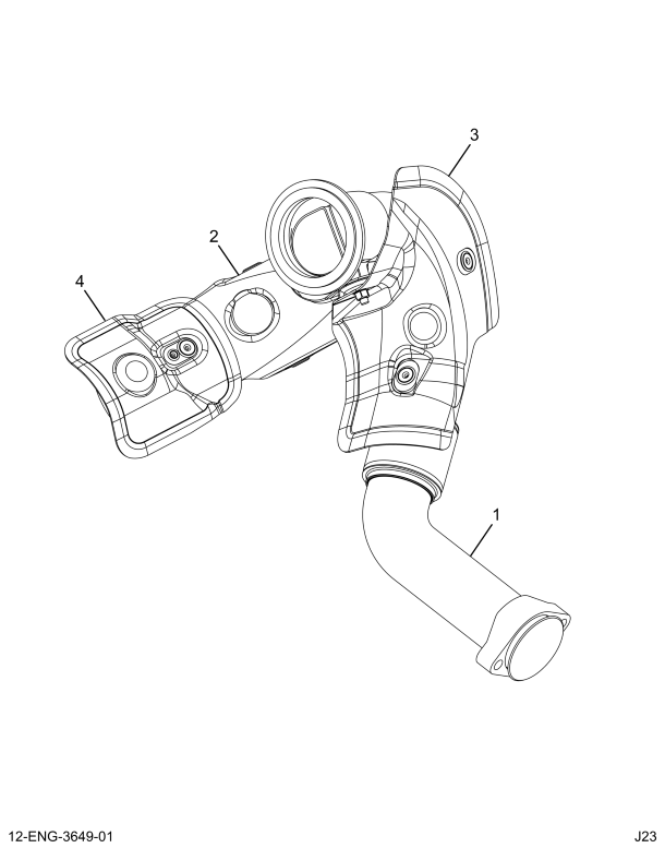 1840414C1 TUBE ASSY  EXHAUST LEFT