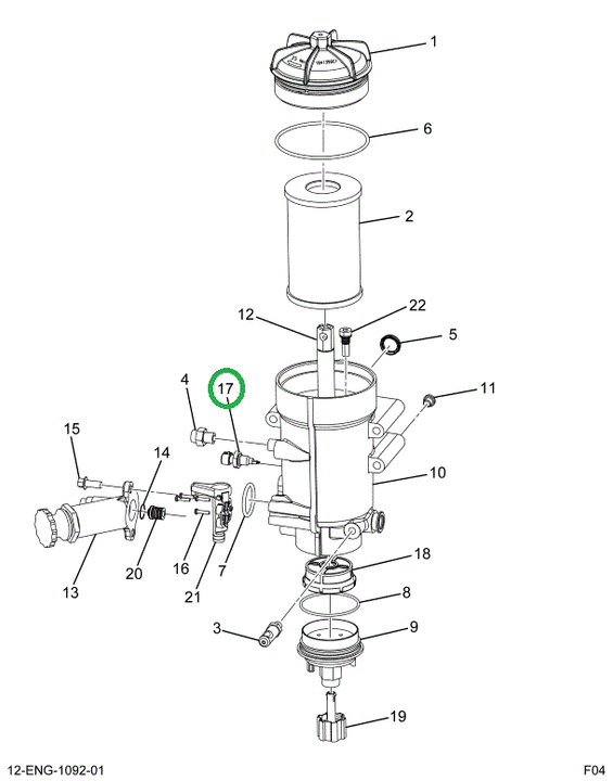 1841404C1 Sensor, Water Inch Fuel