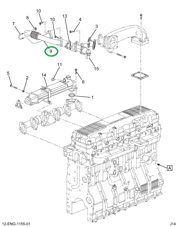 1842845C1 TUBE ASSY EGR (21 COOLER)