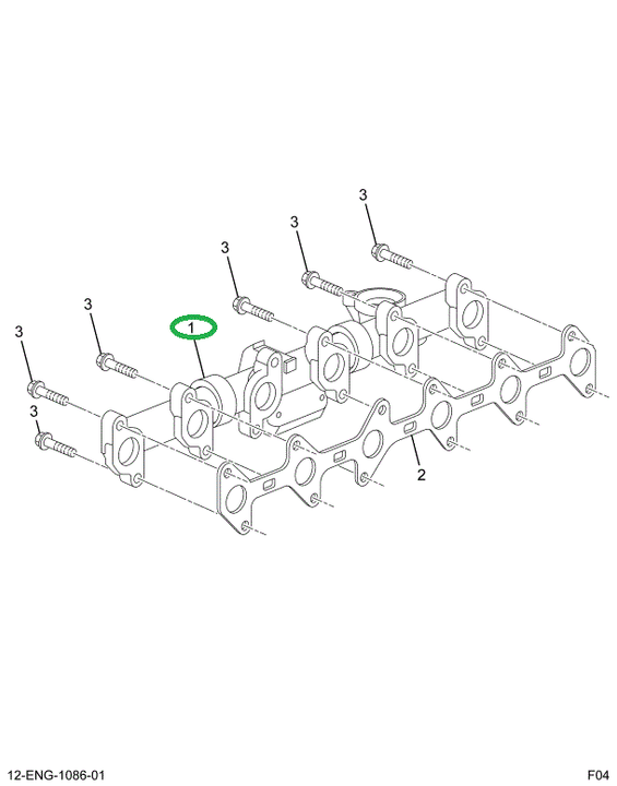 1845087C92 Manifold, Exhaust