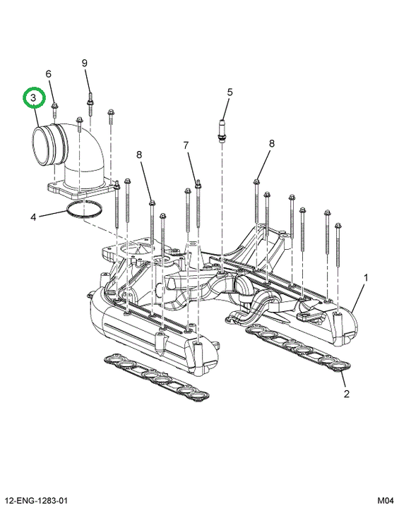 1854401C1 Elbow, Intake 45 Degree