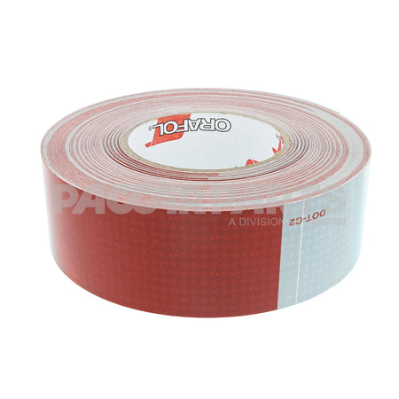 18686RFL TAPE-V82 Red/Wh 2"X150'