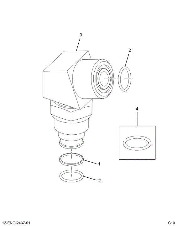 1886765C91 ELBOW ASY 70DEG ADAPTR W/SEALS