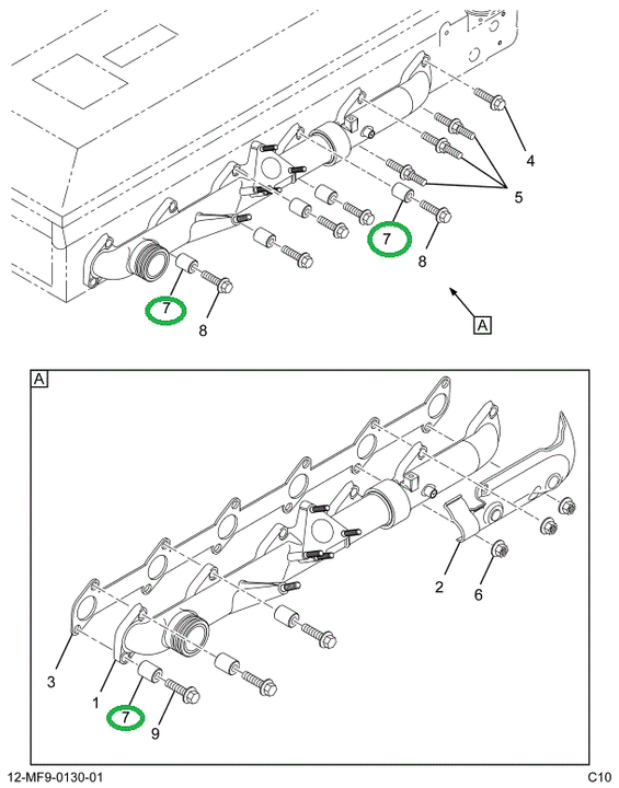 1889985C1 SPACER EXHAUST MANIFOLD BOLT