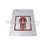 2000029KWB-R MUDFLAP-24X30 WHT POLY MATTE W/RED BUG