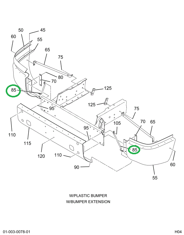 2005322C1 BRACE FRT BUMPER LT