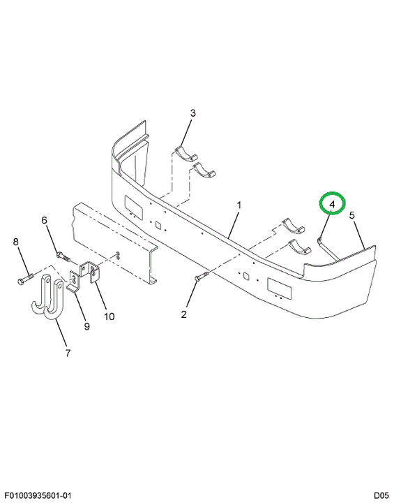 2006258C2 Brace, Bumper, Front, Lh, Oute
