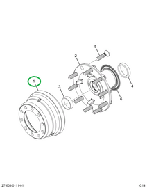 2007012C4 DRUM,FRT WHEEL BRK , 285 CAST