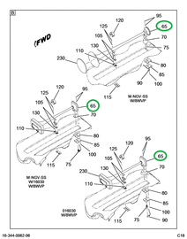 2007641C91 HORN AIR ASM W/RECT BELL LT