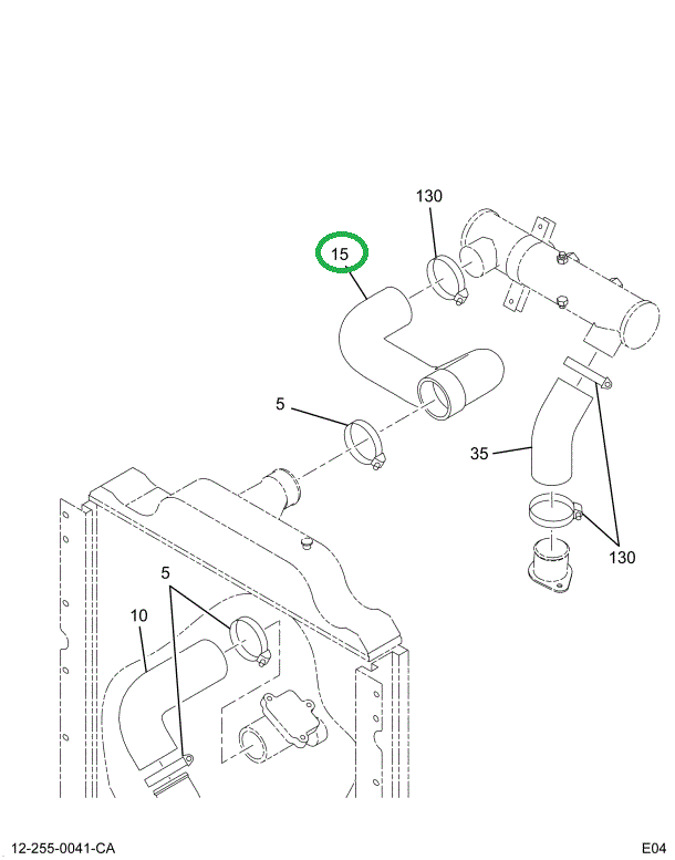 2010300C1 HOSE RAD INLET 6018S UPR