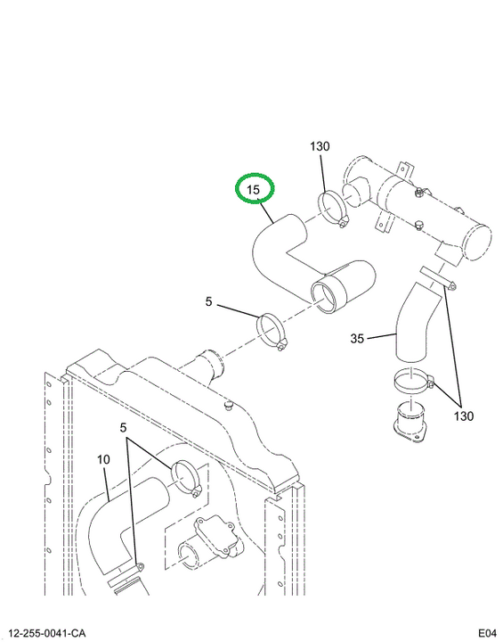 2010300C1 HOSE RAD INLET 6018S UPR
