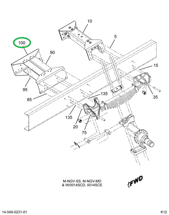 2010659C1 Reinforcement, Right Rear Susp