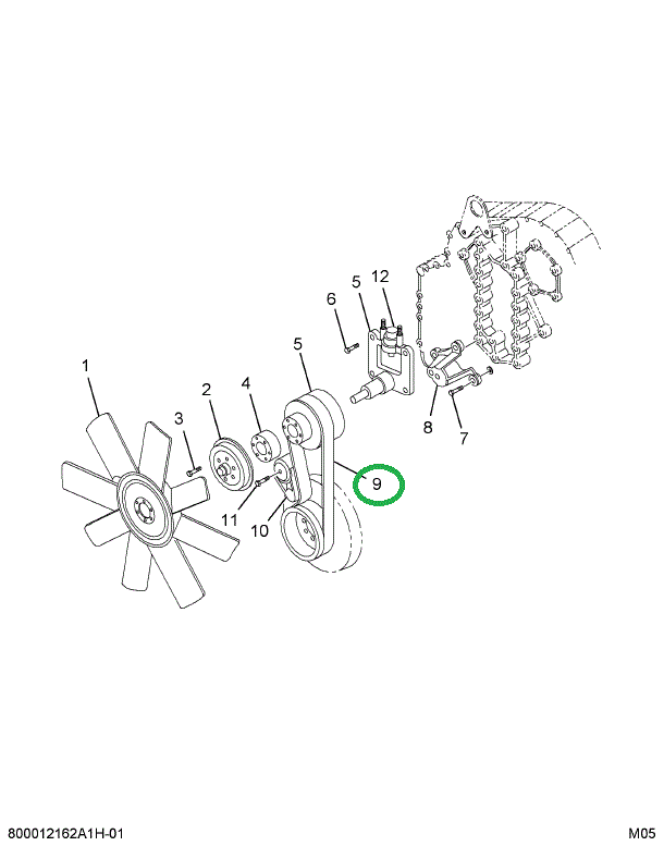 2012260C2 ADJUSTER,BELT, FAN, V- RIBBED