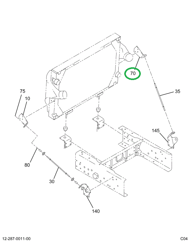 2012647C3 BRACKET RAD STAY ROD RT