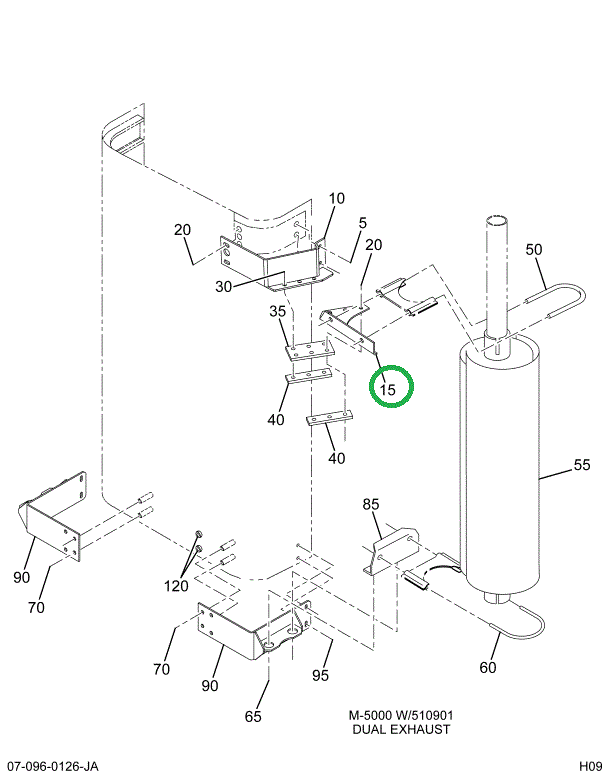 2014922C3 BRACKET SUPPORT MUFFLER LEFT