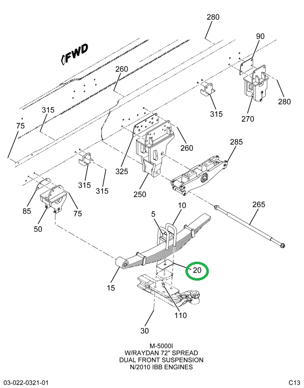 2015313C1 WEDGE,FRT AXLE 3 DEG