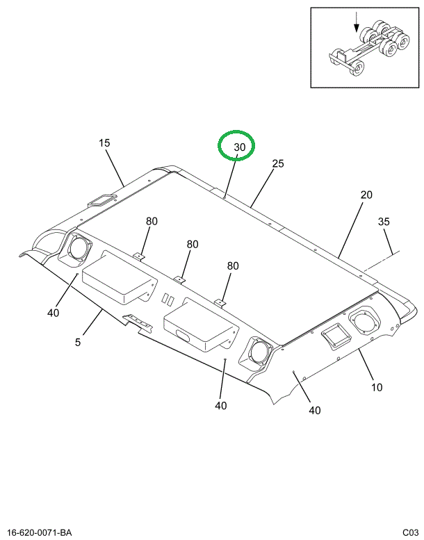 2020457C1 SCREW ROOF SIDE TRIM PANEL