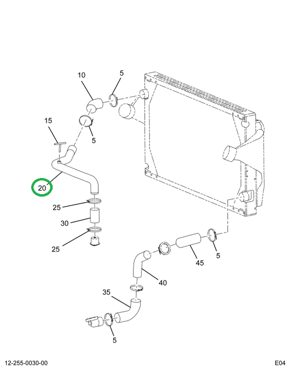 2023539C1 PIPE,RAD UPPER ASSY