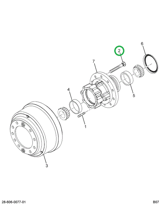 2023557C1 BOLT WHEEL HUB LT THREAD